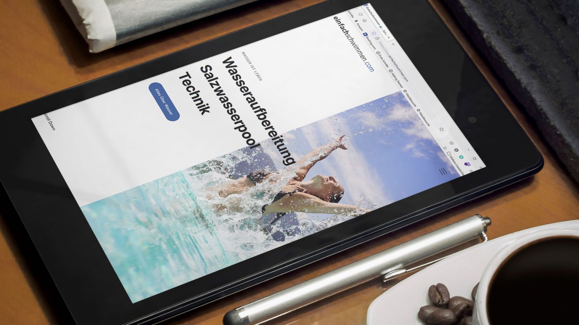 TYPO3 Webseite Ansich Tablet, einfachschwimmen