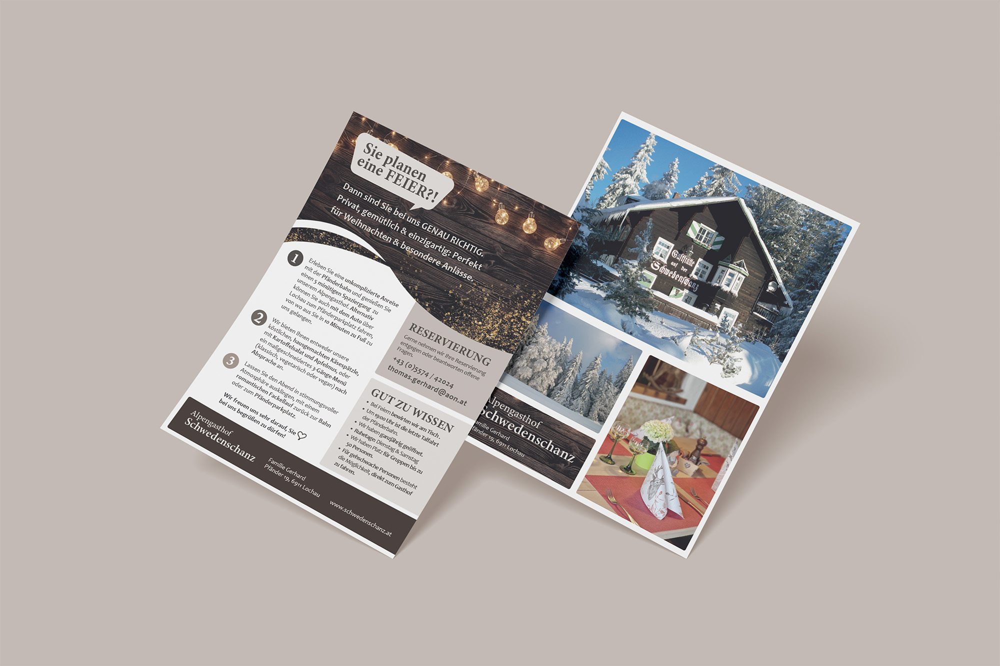 A5 Flyer, Alpengasthof Schwedenschanz
