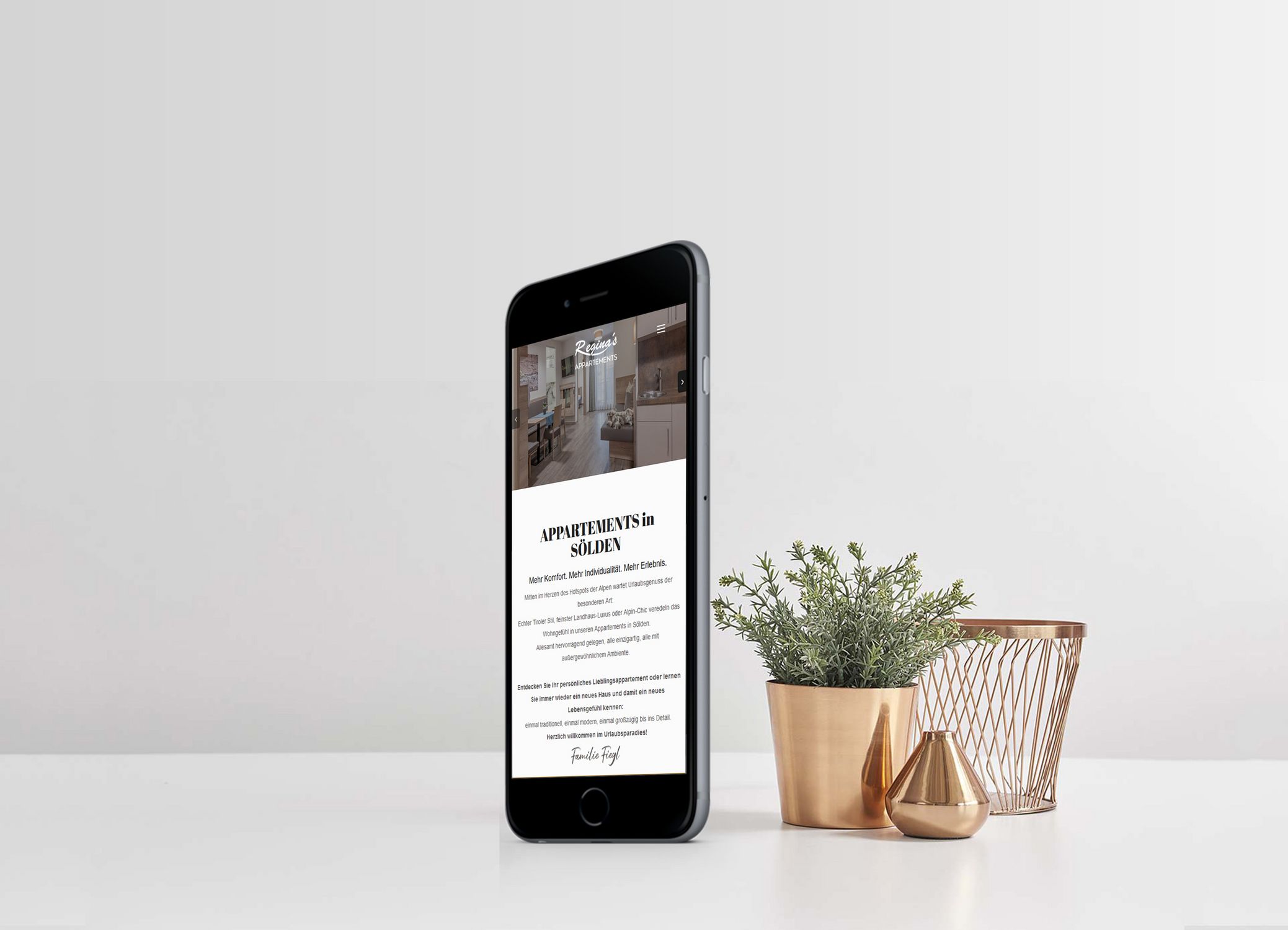 Resposive Webdesig, Regina´s Appartements Sölden