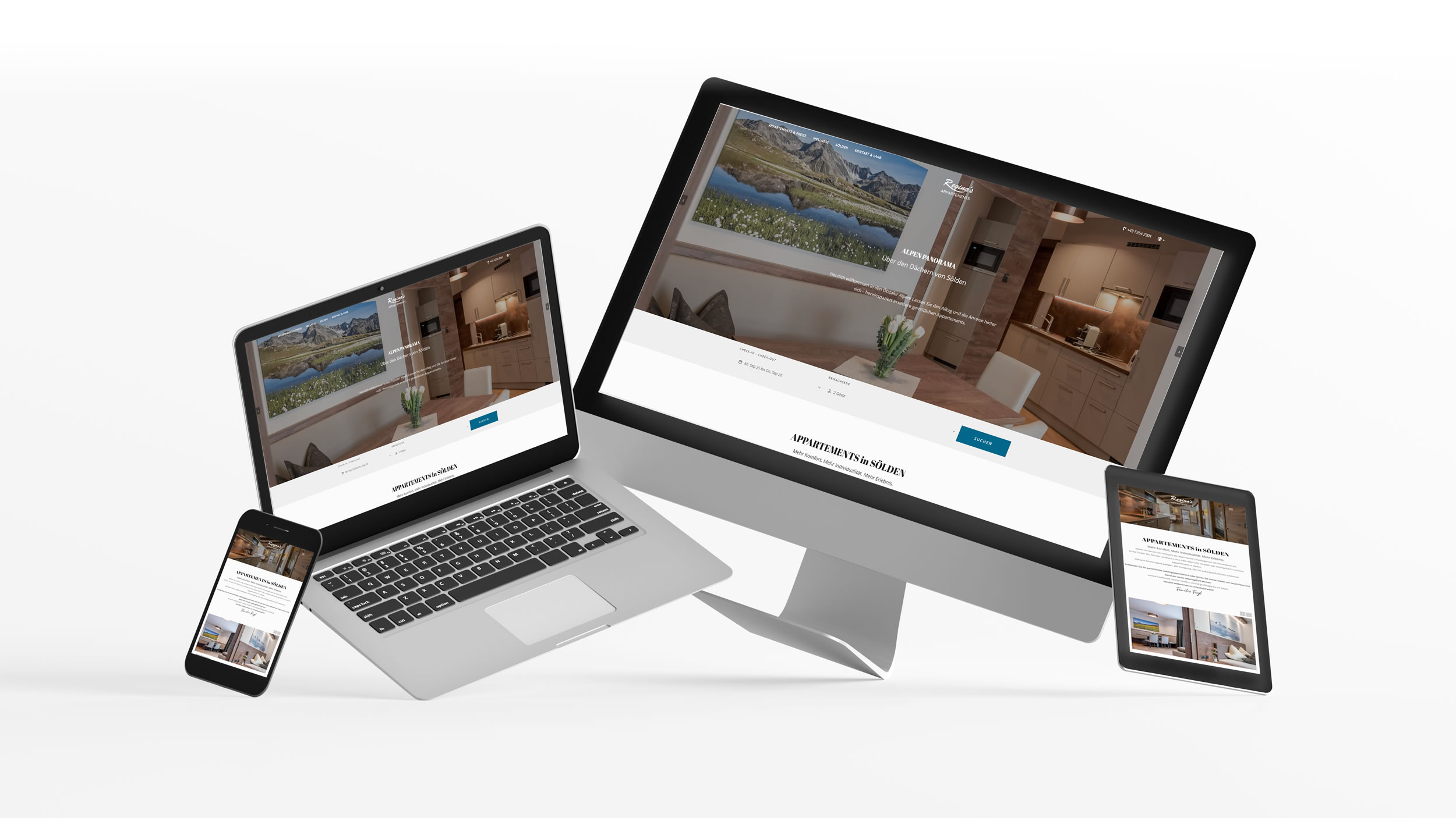 TYPO3 Webseite, Regina´s Appartements Sölden