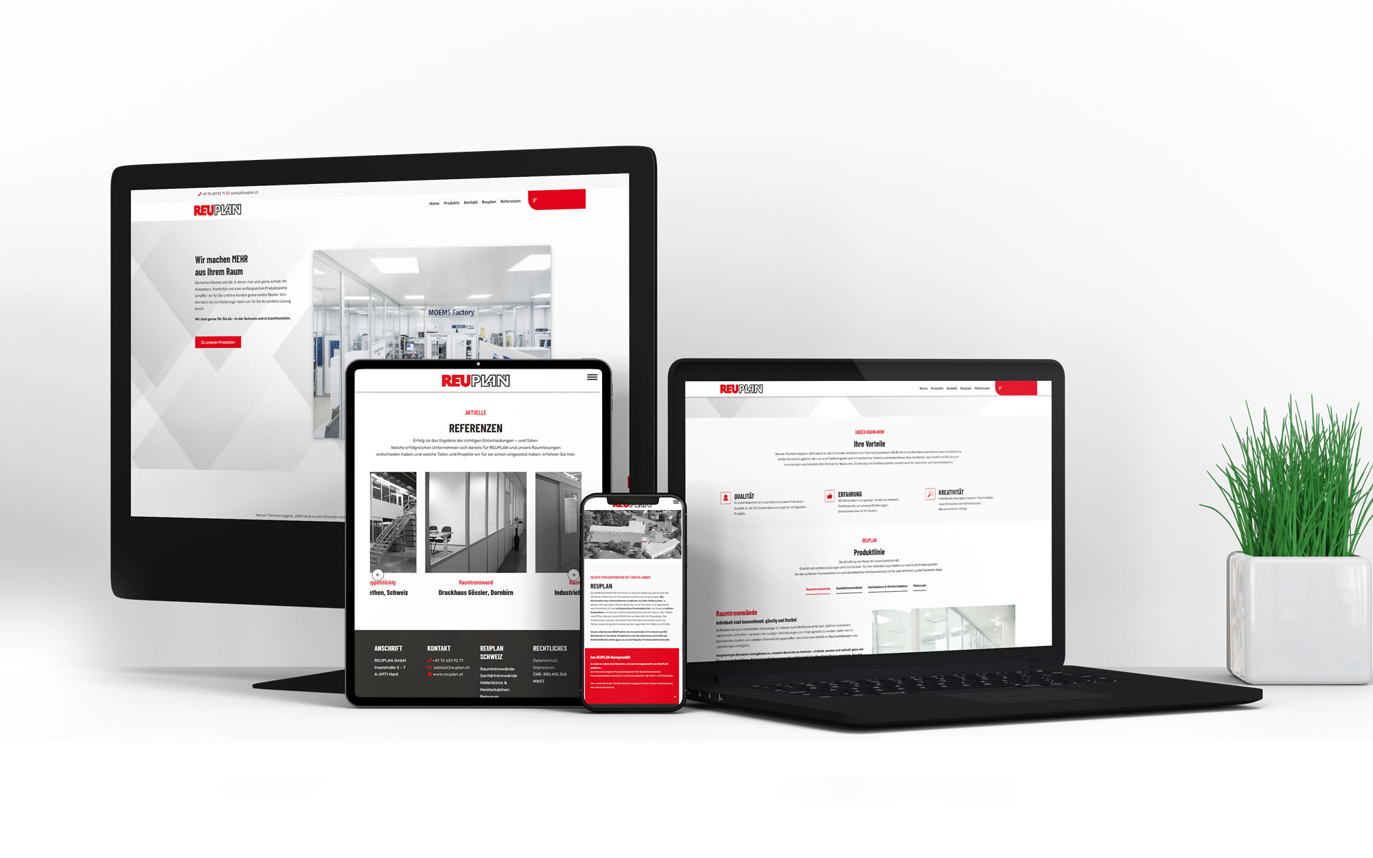 One-Page mit TYPO3, REUPLAN-CH, Agentur Kresser